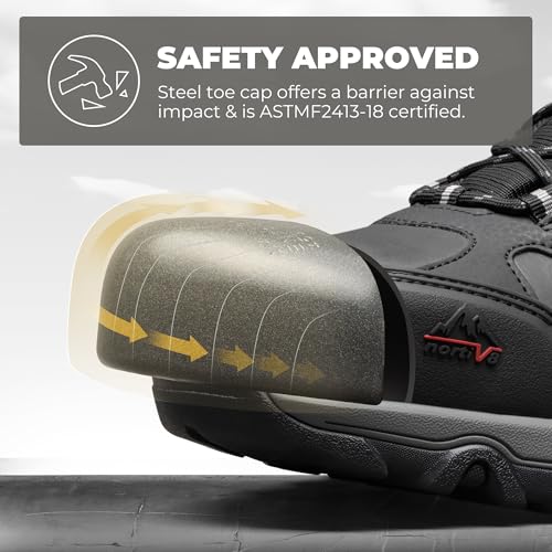 NORTIV 8 Waterproof Steel Toe Boots for Men Slip Resistant Safety Industrial Boots Paladin-Steel3