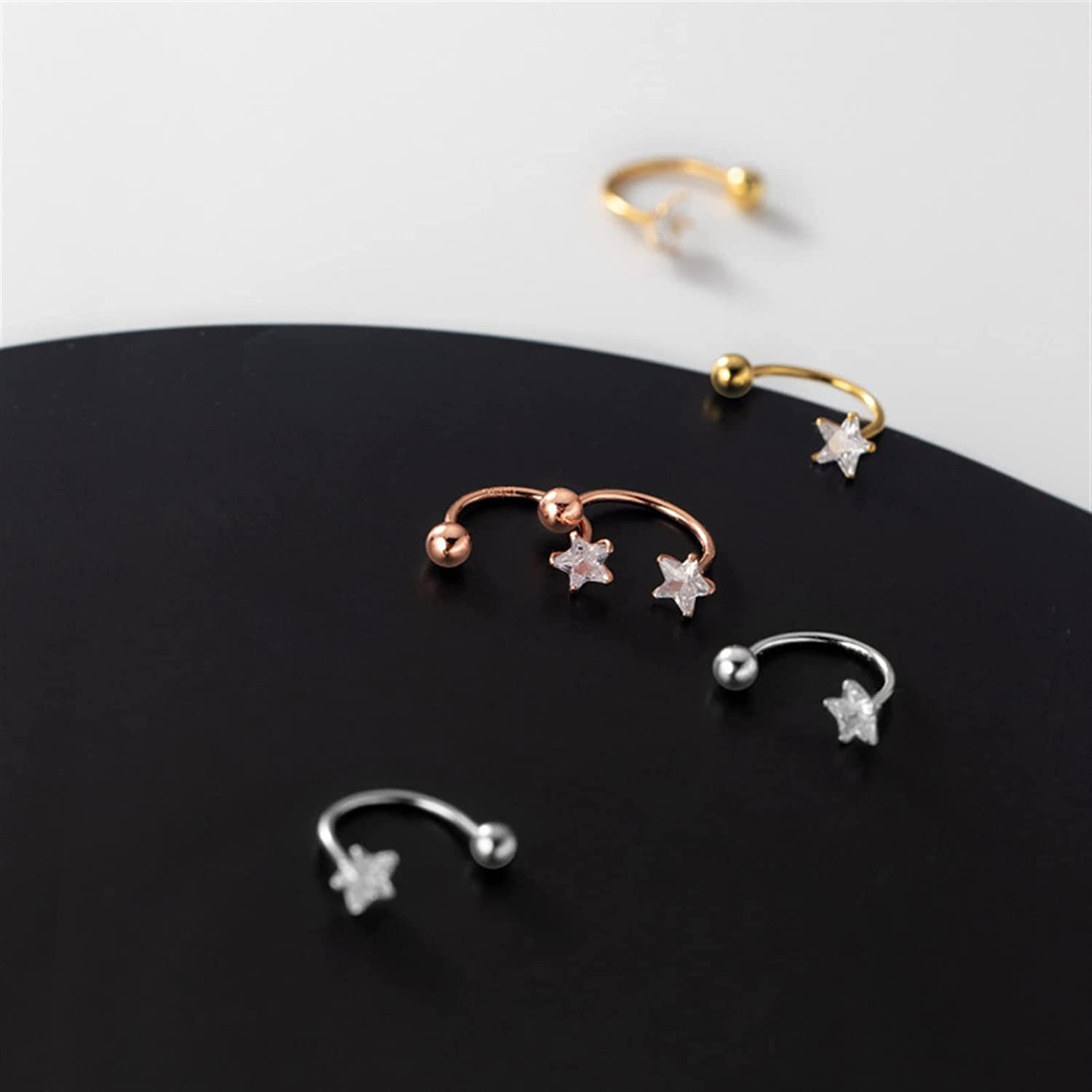 WBDWWTD DZBERH Pendientes Pendientes Estrella De Plata Circón Plata De Ley 925 Pendientes De Estrella Románticos De Joyas Elegantes Y para Mujer Cuelga para Niñas