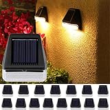 GOODFOEVER Solar Fence Lights Outdoor 16-Pack Solar Step Lights Waterproof Solar Deck Lights Dusk to