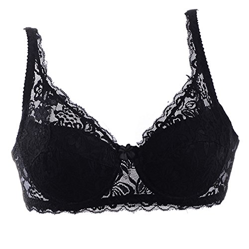 MARITOWN Damen Plus Size Push Up Lace BH Bügel gepolsterter Stick-BH Sexy Moulded Demi Bra 32-40B Cover