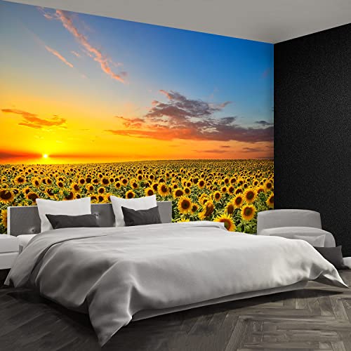 Papier peint champ de tournesol cache les défauts du mur - 4