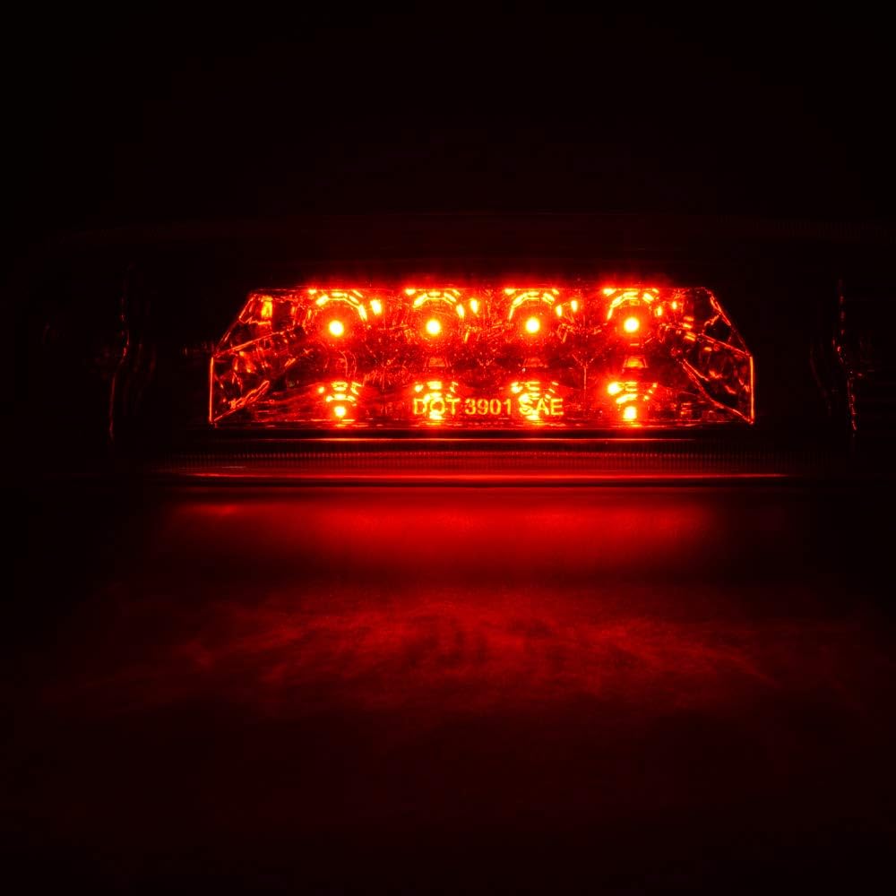 GRAND ORANGE Clear Lens Red LED Tail Light 3rd Third Brake Light Assembly Compatible with Jeep Cherokee 1997-2001 Hight Mount Rear Tail Lamps Replacement