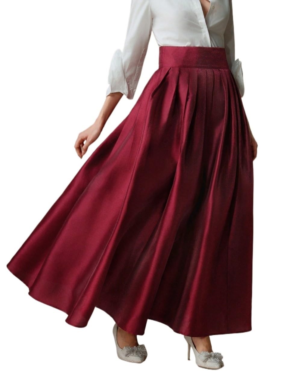 Wocrolse Skirts for Women Trendy Summer 2025 High Waist Elegant Puff Style Long Skirt