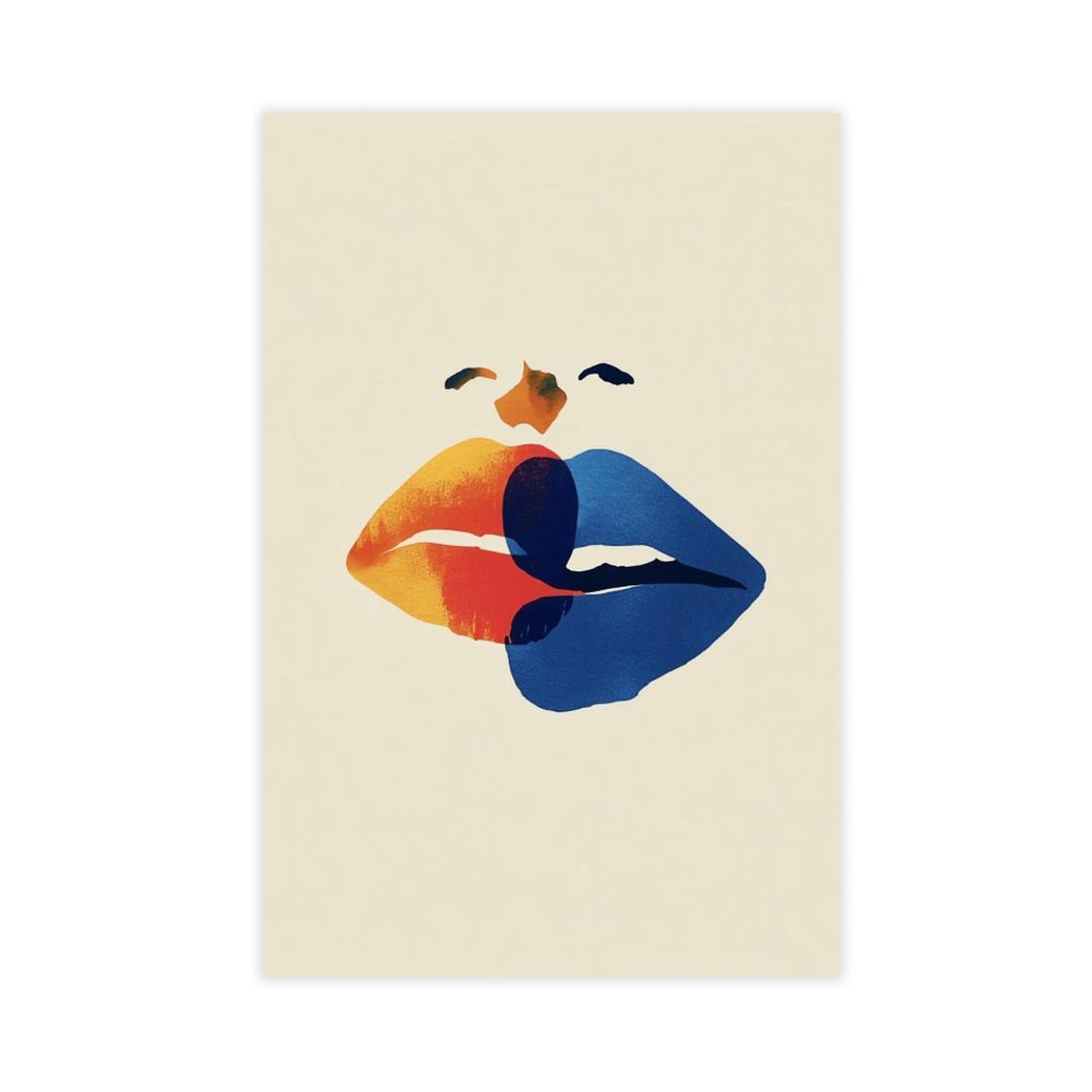 Ywtjax Unframe-Style Abstract Lips Poster Canvas Poster For Dorm Room Decor Gift