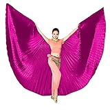 Nimiman Women Egyptian Professional Belly Dance Costume Wings with Sticks (Hot Pink), Adult size