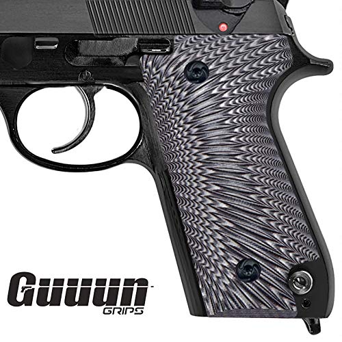 Guuun G10 Grips for Beretta 92S, Sunburst Texture - Grey/Black