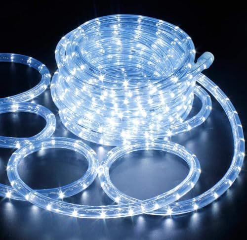 COSHANO Tira de luz Led para jardin exteriores manguera color blanco navidad, decoracion, fiesta girnalda exterior - interior waterproof (16 Metros)