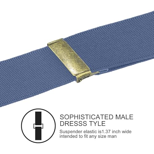 Image of Suspenders for Men, Adjustable Suspenders Gold Clip with Elastic Straps Y-Back Construction Heavy Duty for Work