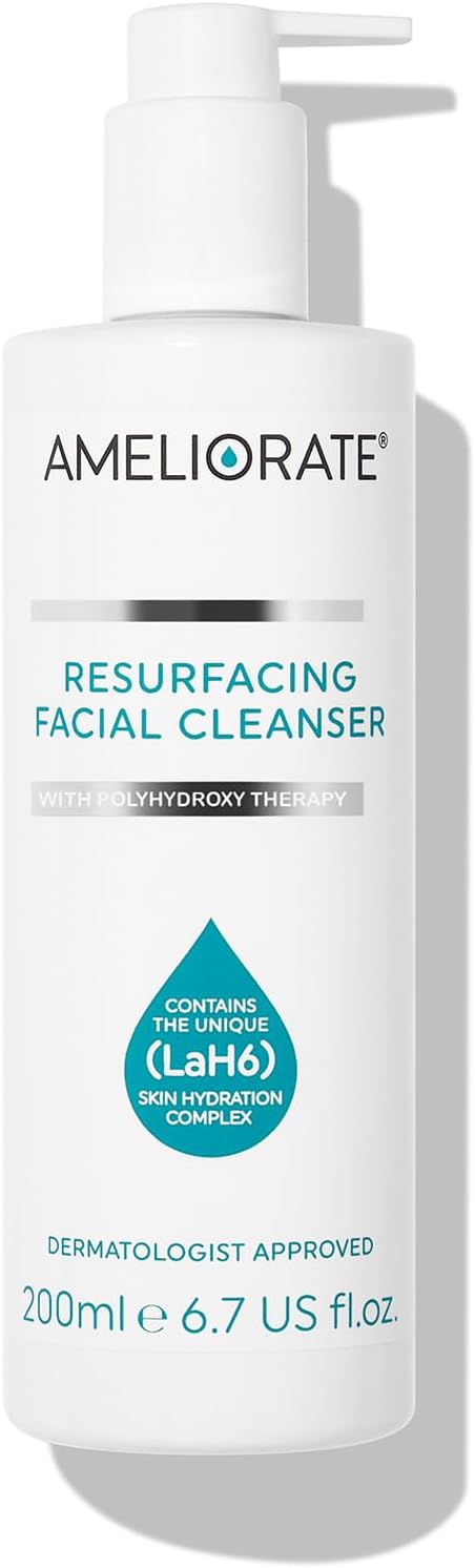Ameliorate Resurfacing Facial Cleanser 200ml | Lab6, Bio Honey Acids, Prickly Pear extract | Dermatologically tested