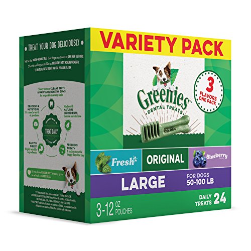 GREENIES Large Natural Dog Dental Care Chews Oral Health Dog Treats 3-Flavor Variety