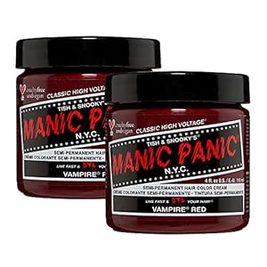 Manic Panic – Vampire Red Classic Creme Vegan Cruelty Free Red Semi Permanent Hair Dye – 2 x 118ml