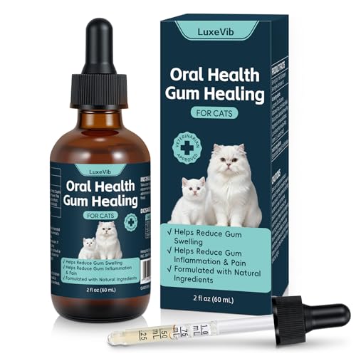 LuxeVib Oral Health for Cats, Cat Gingivitis Treatment, Reduce Gum Inflammation, Redness & Pain,...