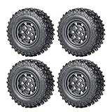 Rc Tires 1.0' Beadlock Wheel Rims Tires for 1/24 RC Crawler Axial SCX24 90081