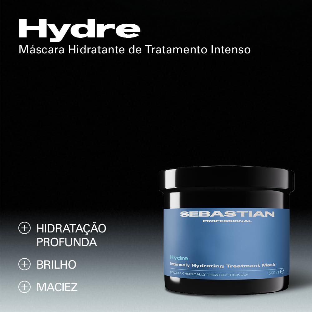 Sebastian Profesjonalna maska nawilżająca Hydre Intensely Hydrating Treatment – nawilżająca maska do włosów suchych, zniszczonych i poddanych obróbce chemicznej – przeciwzmarszczkowa kuracja
