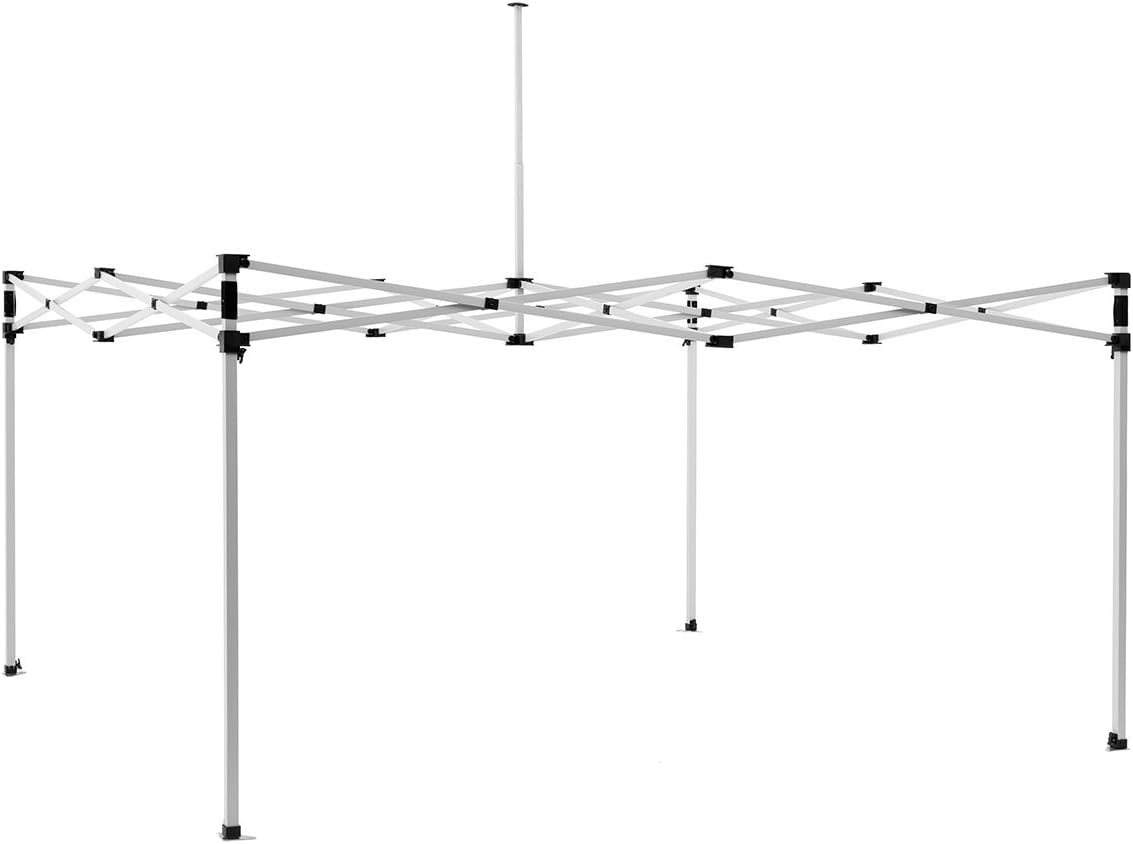 Impact Canopy 10' x 10' Pop-Up Canopy Tent, Carnival Tent Kit with Powder-Coated Steel Frame, Sidewall, and Half Walls, Blue/White Stripe