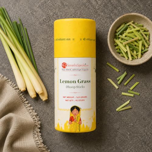 Image of GaneshaSpeaks Bambooless Dhoop Sticks with Lemongrass Fragrance | 40 Pieces | Handcrafted by Skilled Artisans | Eco-Friendly | Pure Aroma | Free Ceramic Stand