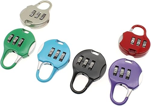 Miniatura 3 de Candado de combinación de equipaje, 6 unidades, 3 dígitos, aleación de zinc, contraseña, candado pequeño, combinación segura, mochilas, bolsas
