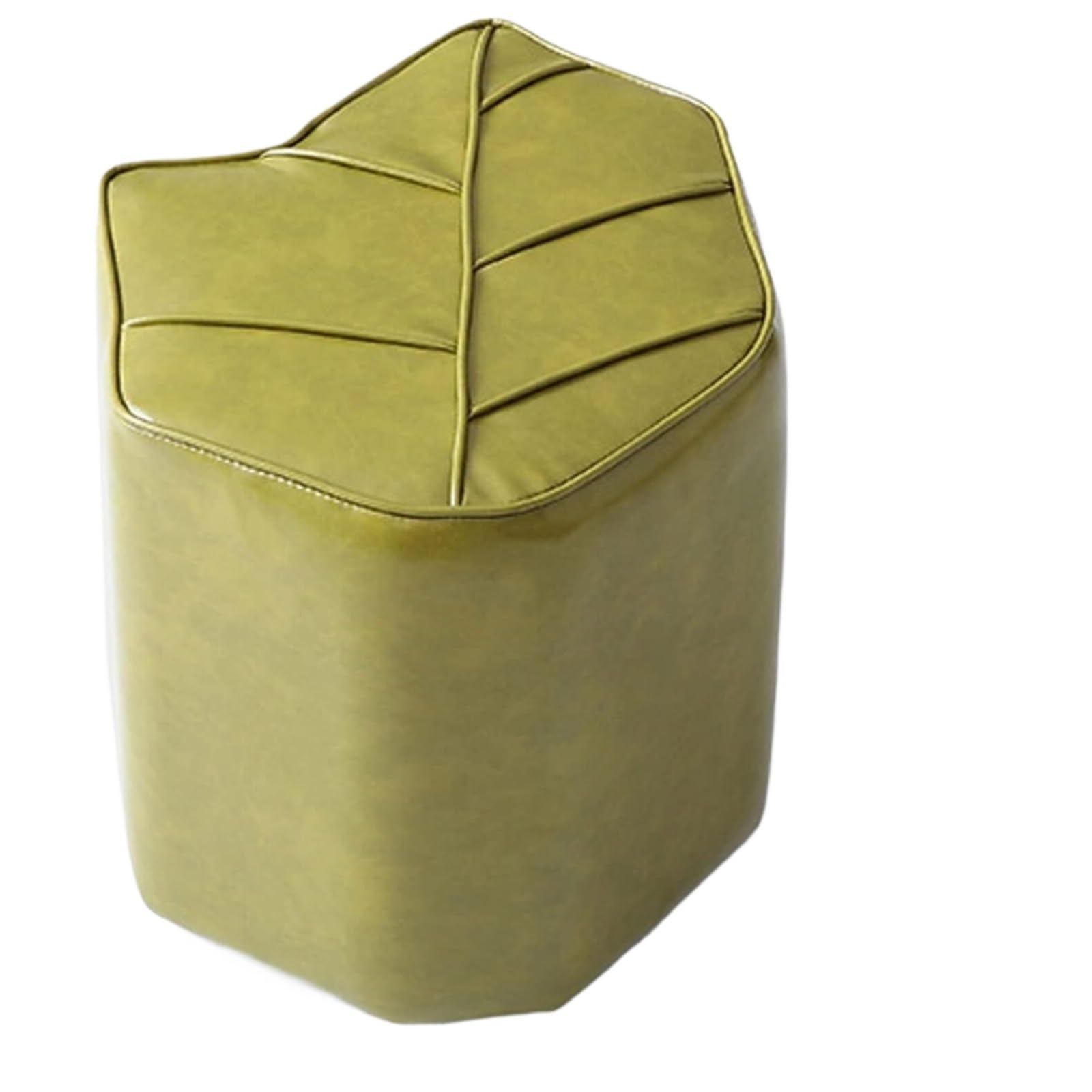 Step Stools Leaf Stool Solid Wood Frame Foam-Filled Seat Cushion Multi-Function Padded Ottoman Waterproof Oil-Proof Living Room Stool Ladders(Leaf Yellow)