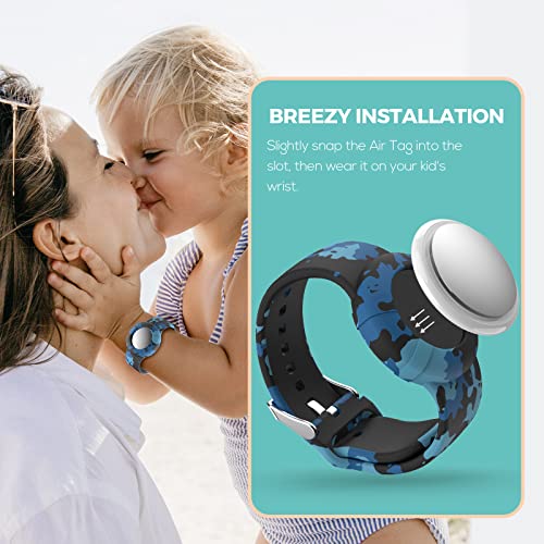 Image of Waterproof AirTag Bracelets for Kids, Hidden Silicone Wristbands, 2 Pack
