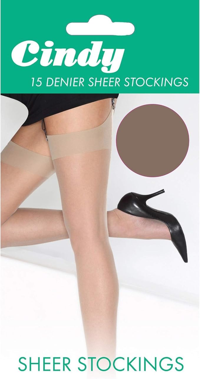 Cindy Women's Paloma Mink 15 Denier Sheer Plain Knit Stockings - One Size (As8, Alpha, One_size, Regular, Regular, )