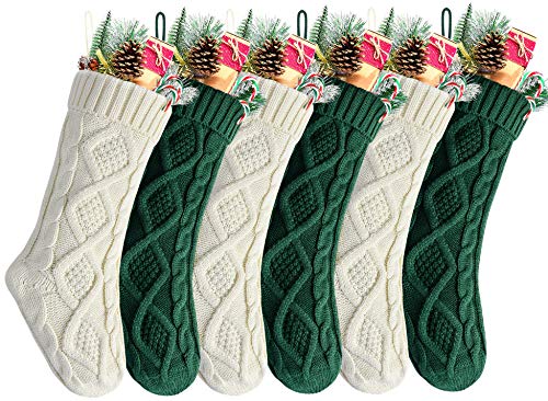 Kunyida 18' Green and Ivory Knit Christmas...