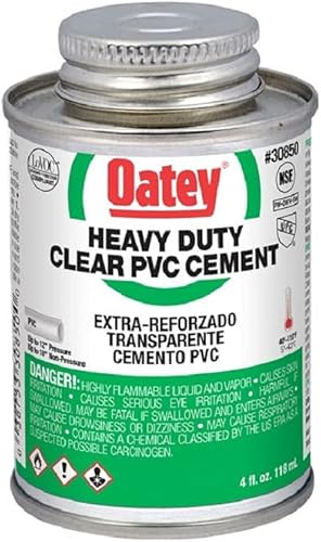 Oatey 30850 - Cemento solvente resistente, 4 onzas, lata, líquido, transparente