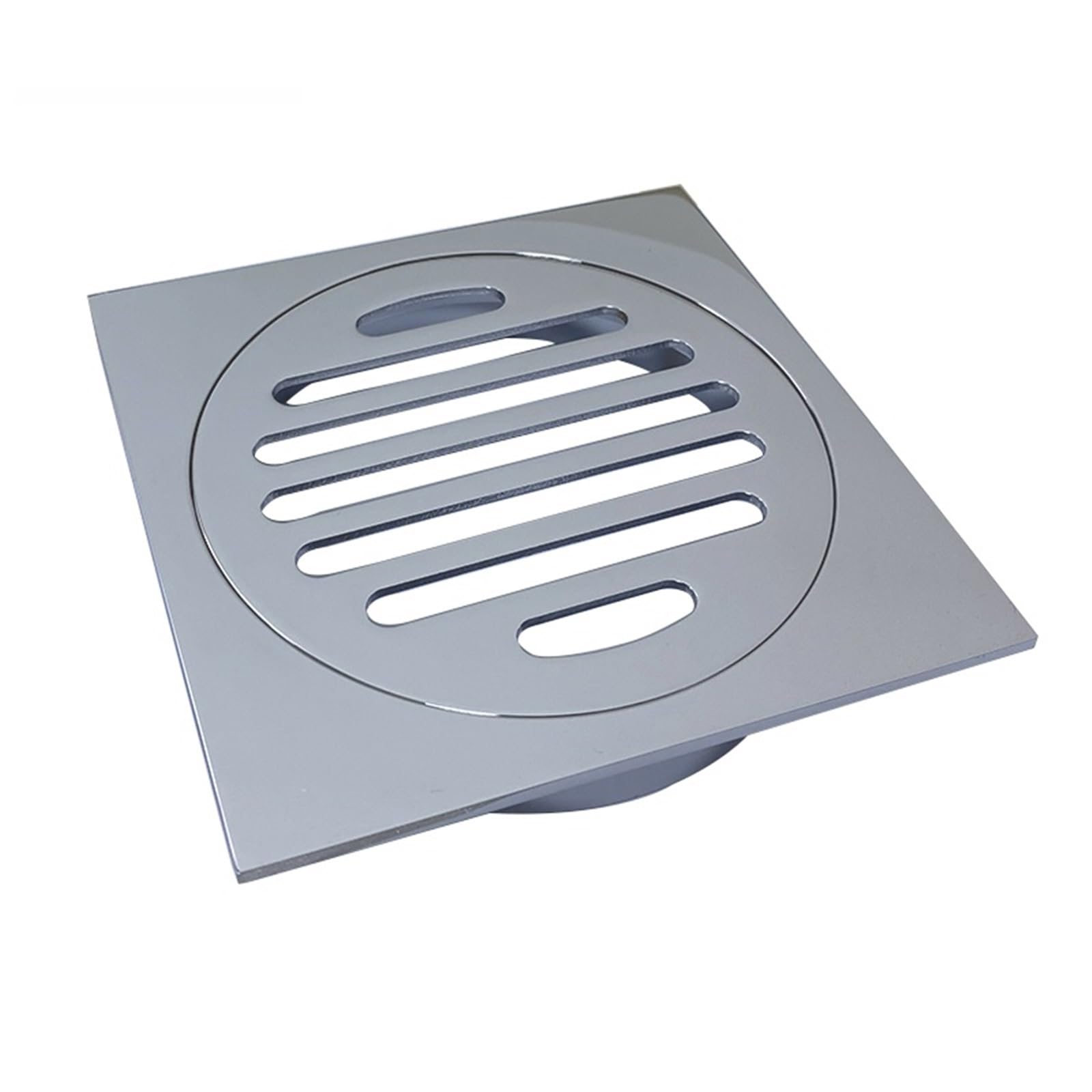Floor Drain Shower Drain Bathroom Floor Tile Insert Square Anti-odor for Hair Waste Bathroom(Silver)