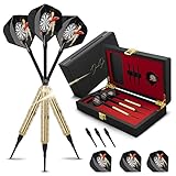 DARDOSDIANA Dartpfeile für Anfänger und Profis I mit Ersatzflights und 3 Extra Shafts I in dekorativer Box für E-Darts (Soft)