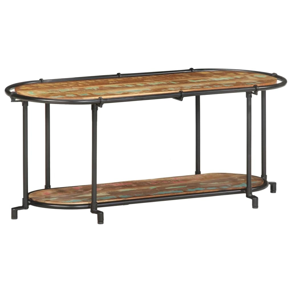 Meuble TV en bois massif recyclé 100cm - Meuble de rangement multimédia unique