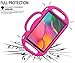 LTROP Kids Case for Samsung Galaxy Tab A 10.1 Tablet 2019 SM-T510/T515, Light Weight Shockproof Shoulder Strap Handle Stand Child-Proof Bumper Case Cover for Galaxy Tab A 10.1 2019 - Hot Pink