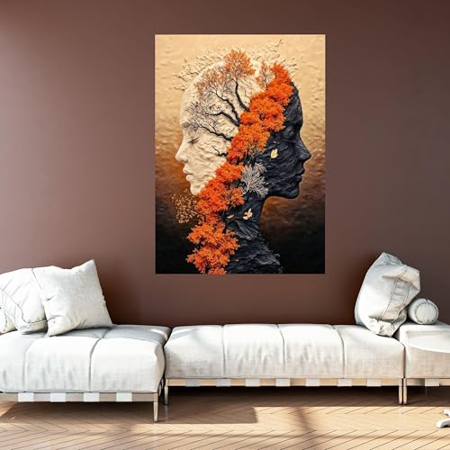 Art mural de feuilles d'automne pour sublimer votre salon contemporain