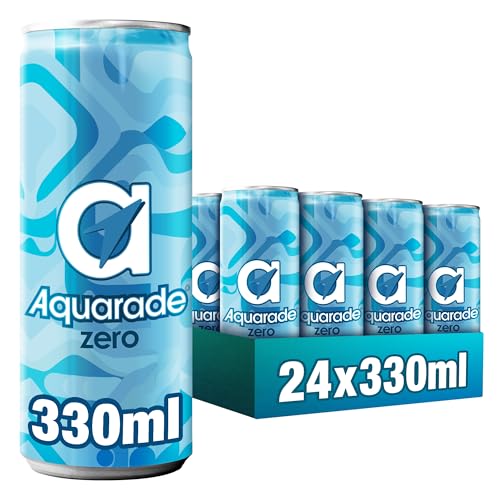 Aquarade original sabor limón, bebida refrescante con sales minerales cero calorías y cero azúcares, pack de 24 latas de 330 ml, 7.92 litros en total