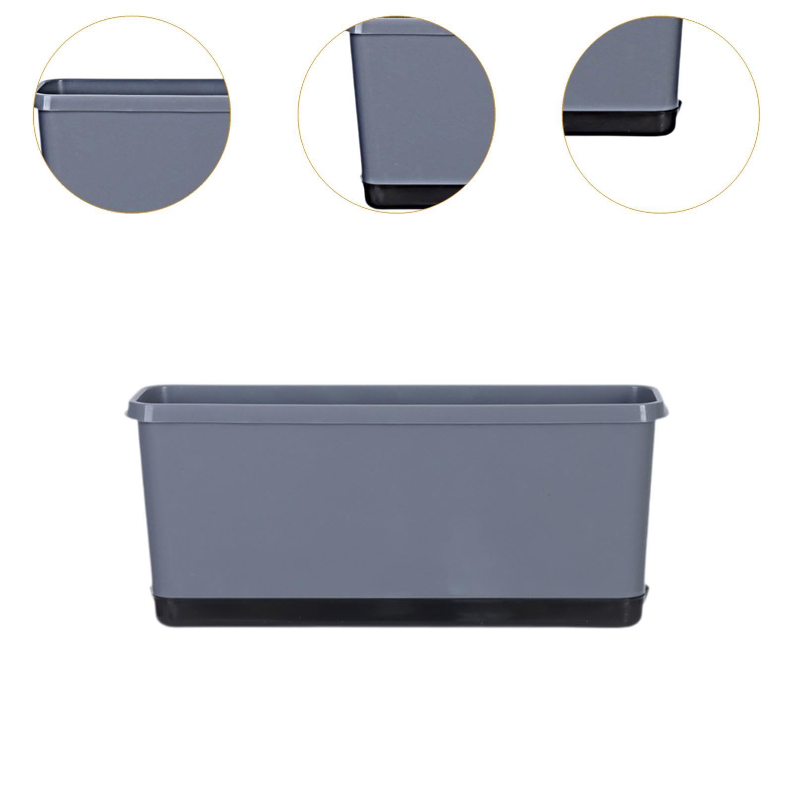 Sharplace 2pcs Fensterbox Pflanzer Blumentopf mit Entwässerungslöchern mit saugfähigem Baumwollseil vielseitiges Zubehör für häusliche stabil, Grau