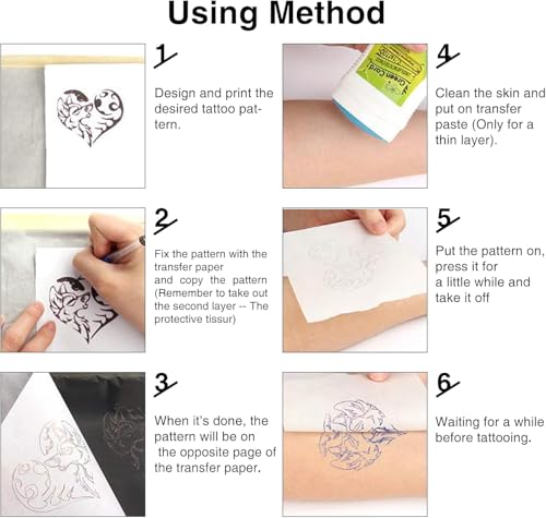 Image of Tattoo Stencil Paper 100 Sheets, Urknall Transfer Paper for Tattooing | A4 Szie Professional Stencil Papers - 4 Layer for Crisp & Clear Tracing, Tattoo Supplies for Studios, Artists & Beginners