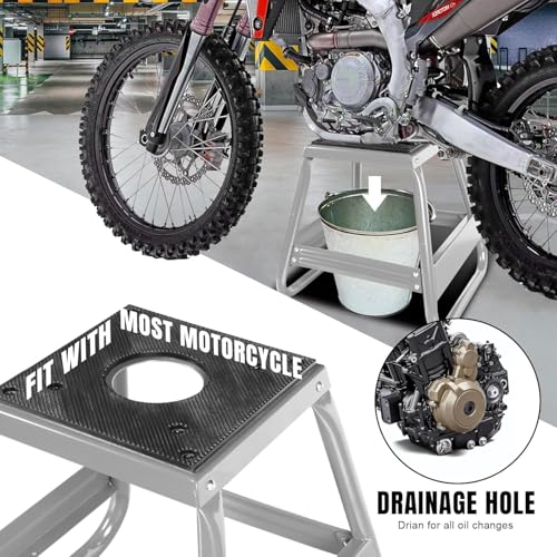 Image of Big RED Dirt Bike Stand, 1000lb Capacity, Universal Detachable Maintenance Motorcycle Lift for Kawasaki, Honda, Yamaha, Silver