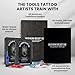 Inlumino Heart Ink Tattoo Practice Pen – Wireless Rotary Dot Pen Machine with 8 Black Ballpoint Cartridges – Electric Tattoo Training Tool with 2 Batteries & Magnetic Carry Case