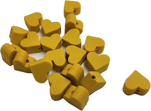 Miniatura 7 de Alenybeby 100 cuentas de silicona con forma de corazón de 0.555 pulgadas, cuentas de perlas de silicona para collares, accesorios de joyería para