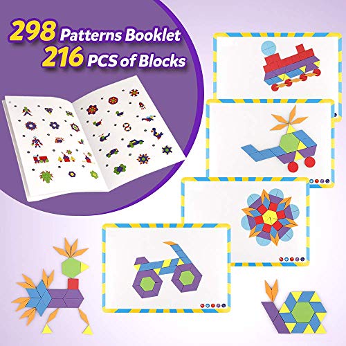 Vanmor 216PCS Magnetic Pattern Blocks Set Complete with 298 Pattern ...