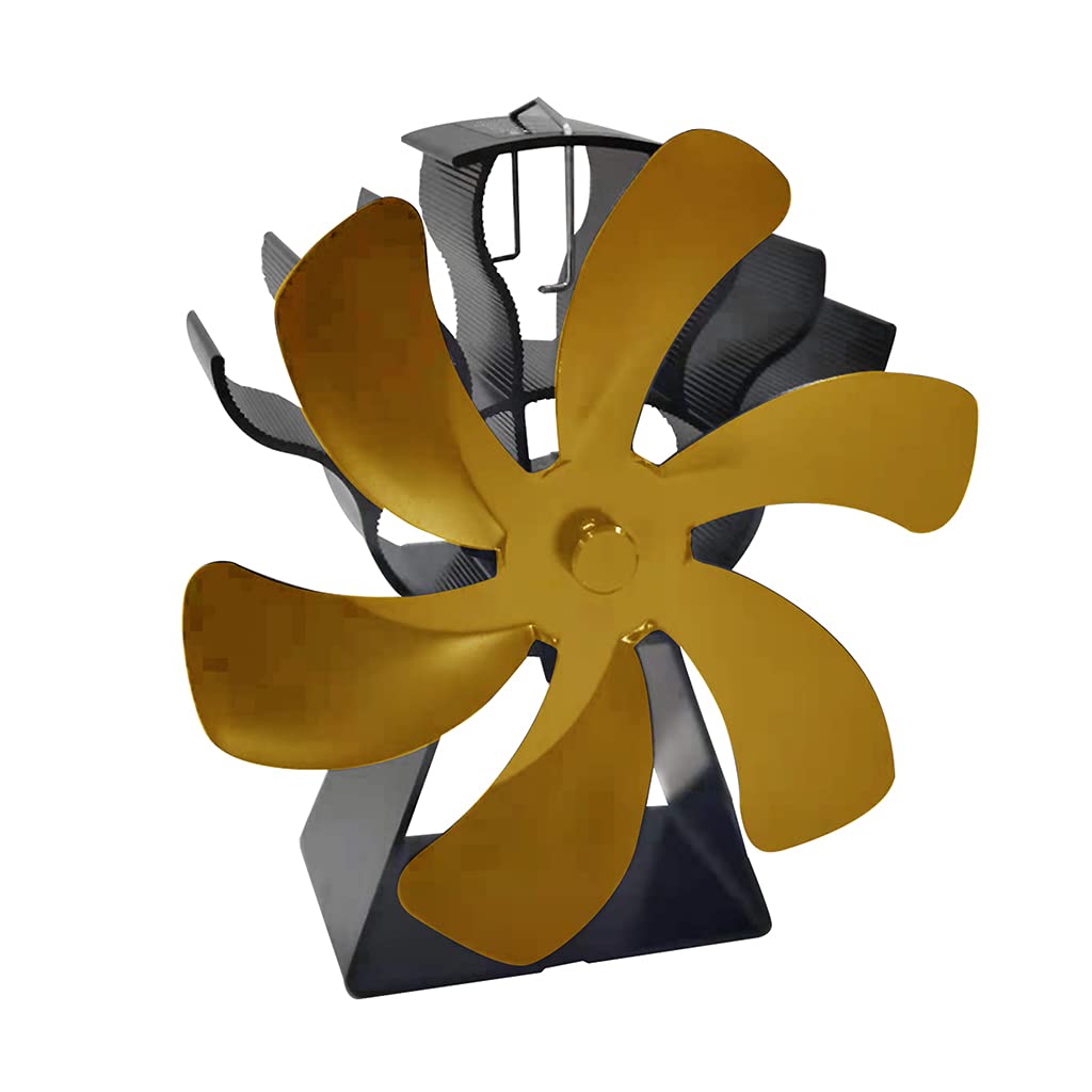 Ventilateur de poêle d'exception en aluminium anodisé 6 lames