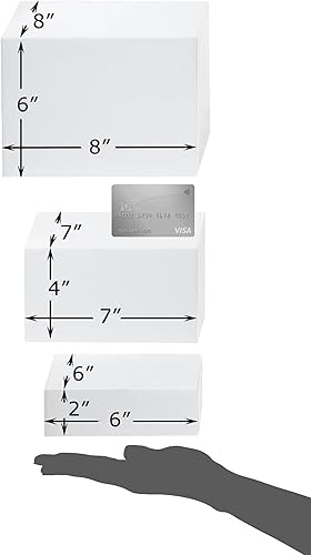 Vista 3 de Red Co. Juego de 3 elevadores de acrílico blanco brillante con fondo hueco