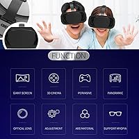 Vista 6 de Xiaokeis Auriculares de realidad virtual VR, gafas 3D, soporte de auriculares VR versión de 4.7-7 pulgadas, gafas de realidad virtual, auriculares