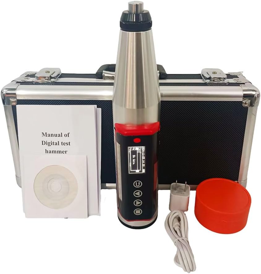 Digital Concrete Rebound Hammer Concrete Hammer Test with Tension Spring Stiffness 785 N/m Stroke of Impact Hammer 75 mm Automatic Recording Function