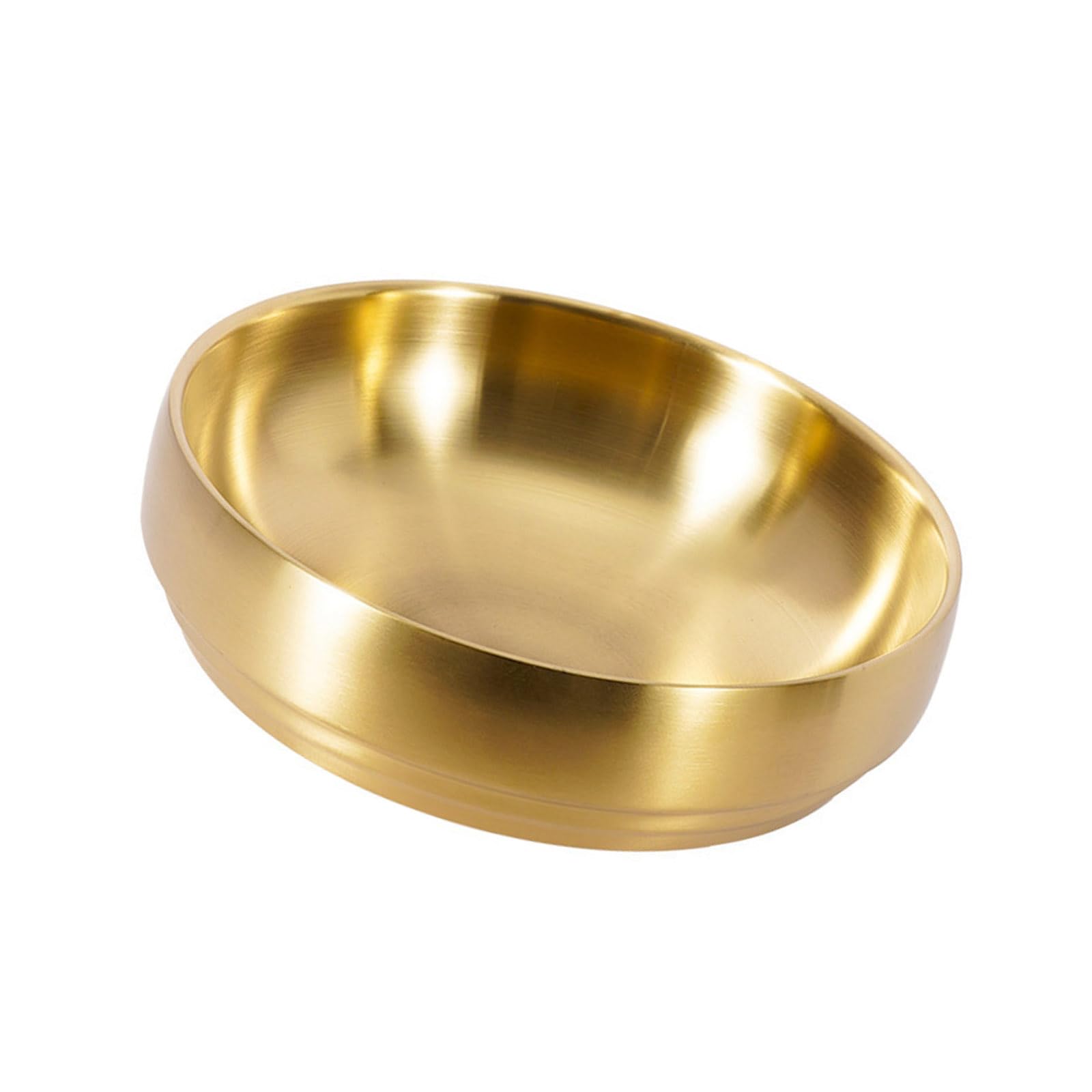 APGLSXY Stainless Steel Salad Bowl with Design for Hot Soup Noodles and Family Meals Gold Finish Kitchenware Stainless Steel Insulated Bowl