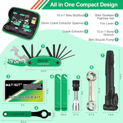 image for MatyKit Bicycle Tool Kit, 20 in 1 Bike Multitool, Mountain Bike Repair