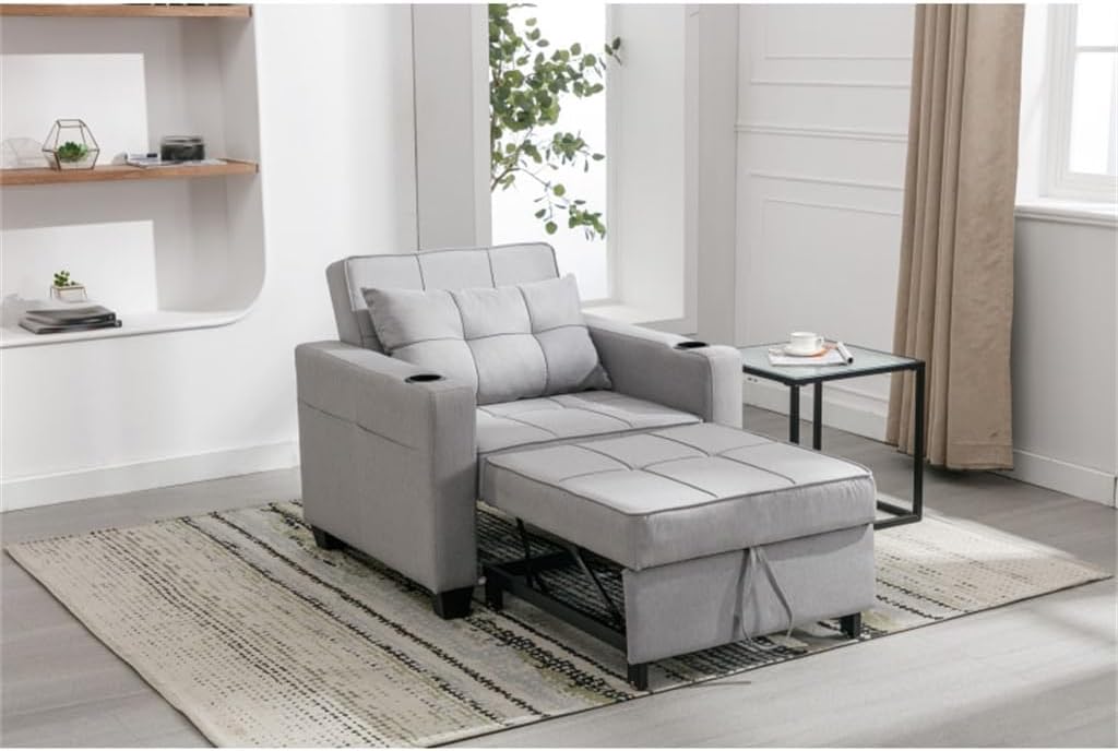 Folding Ottoman Sleeper Sofa Bed, 3 in 1 Function, Work As, Chair, and Chaise Lounge