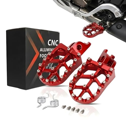 Image of JFG RACING Dirt Bike Foot Pegs,CNC Rest Pedal Footpegs for CR125 CR250 02-11 /CRF150R 07-24 /CRF250R 04-24 /CRF300L 21-24 /CRF450R 02-24 /CRF250X CRF450X CRF250RX CRF450RX CRF450RL CRF250L CRF1100L-Red