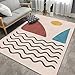 MMHJS Moderno E Minimalista Imitazione Cashmere Onda Tappeto Sole Montagna E Luna Peluche Tappeto Soggiorno Camera da Letto Studio Tappetino Decorativo Durevole Resistente all'Usura Zerbino 120x160cm