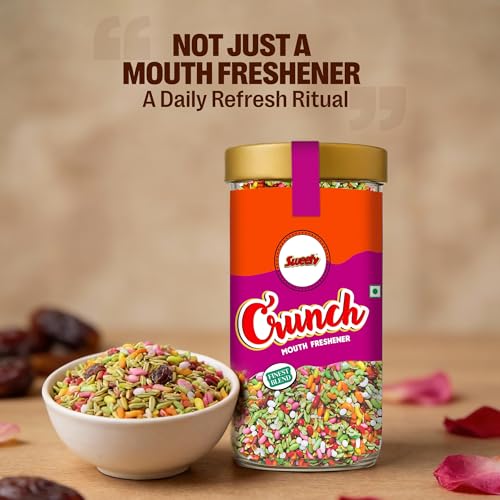 Image of Sweety Crunch Mouth Freshener (170g) | Premium Shahi Mukhwas with Dates, Silver Leaf & Rose Petals | Traditional Digestive After-Meal Refreshment