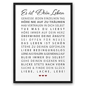 Es ist Dein Leben ABOUKI Kunstdruck Poster Bild Geschenk-Idee für Familie Junge Mädchen Sohn Tochter Mann Frau Freund…