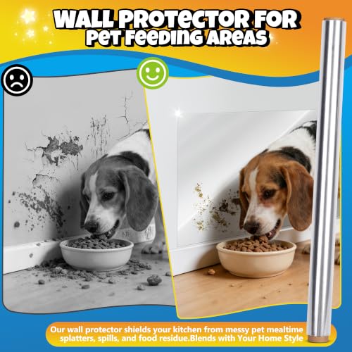 Image of Electrostatic Wall Protective Film, Clear Wall Protector Removable Contact Paper, Transparent Static Cling, Plastic Wall Protector from Trash Can, Chair Back, Furniture, Door 23.6inX16.4ft